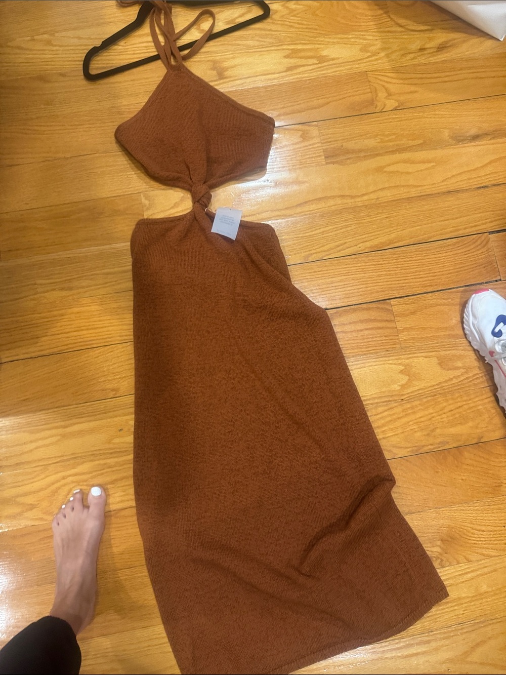 cult gaia Rust Brown Halter Cutout Midi Dress - Picture 2 of 7